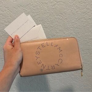 Stella McCartney Blush Pink Zip Around Logo Wallet